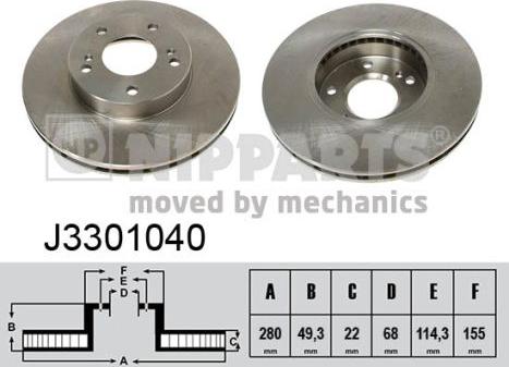 Nipparts J3301040 - Тормозной диск autosila-amz.com