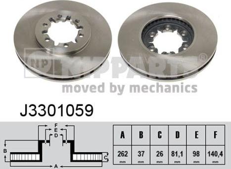 Nipparts J3301059 - Тормозной диск autosila-amz.com