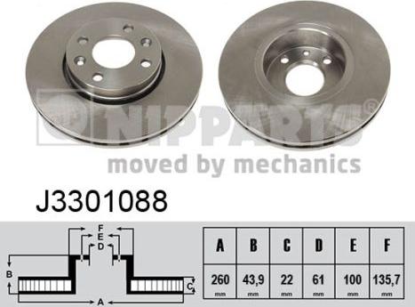 Nipparts J3301088 - Тормозной диск autosila-amz.com