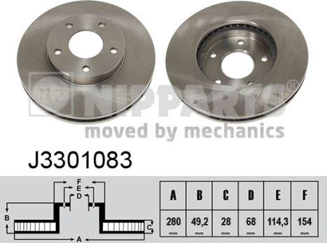 Nipparts J3301083 - Тормозной диск autosila-amz.com