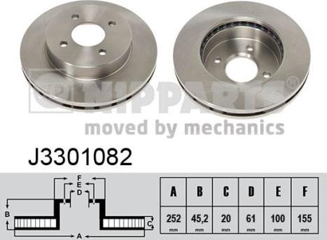 Nipparts J3301082 - Тормозной диск autosila-amz.com