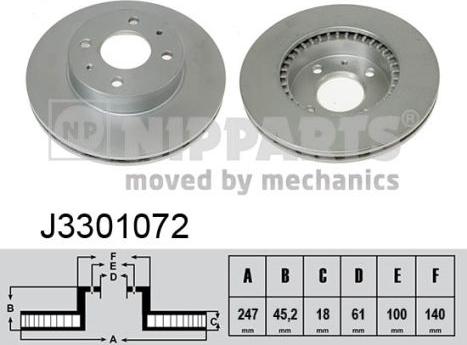 Nipparts J3301072 - Тормозной диск autosila-amz.com