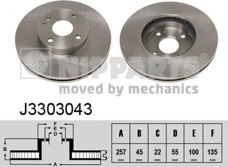 Nipparts J3303043 - Тормозной диск autosila-amz.com