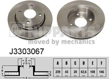 Nipparts J3303067 - Тормозной диск autosila-amz.com