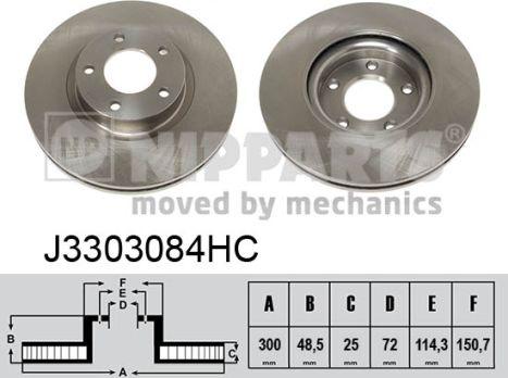 Nipparts J3303084HC - Тормозной диск autosila-amz.com