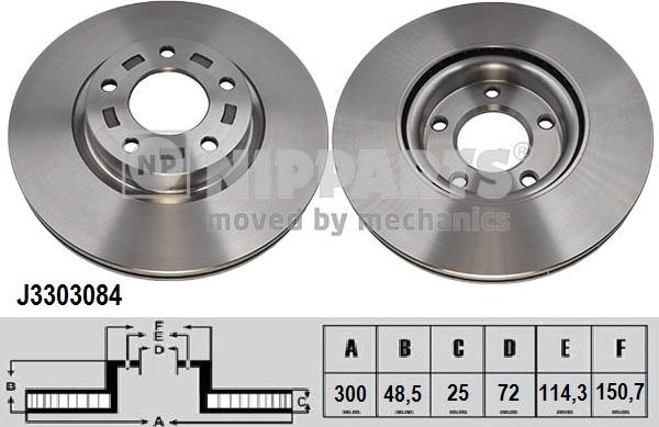 Nipparts J3303084 - Тормозной диск autosila-amz.com