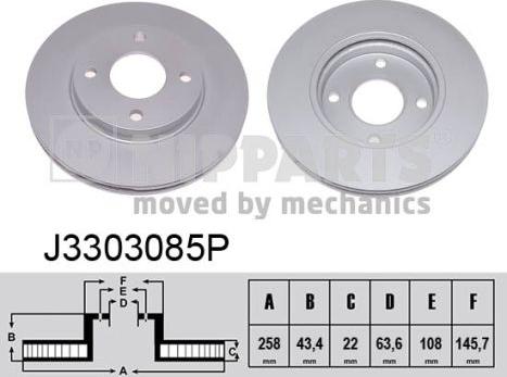 Nipparts J3303085P - Тормозной диск autosila-amz.com