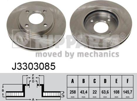 Nipparts J3303085 - Тормозной диск autosila-amz.com