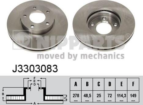 Nipparts J3303083 - Тормозной диск autosila-amz.com