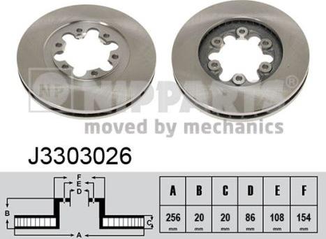 Nipparts J3303026 - Тормозной диск autosila-amz.com