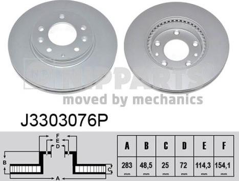 Nipparts J3303076P - Тормозной диск autosila-amz.com