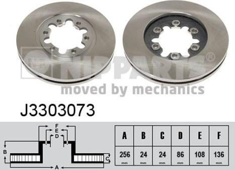 Nipparts J3303073 - Тормозной диск autosila-amz.com