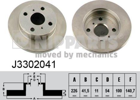 Nipparts J3302041 - Тормозной диск autosila-amz.com