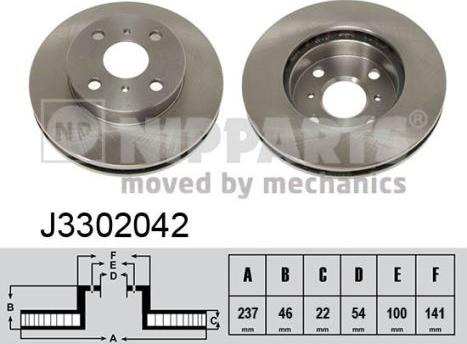 Nipparts J3302042 - Тормозной диск autosila-amz.com