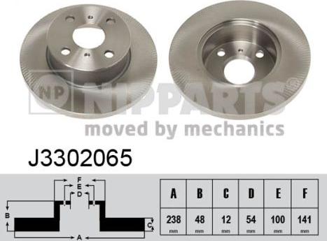 Nipparts J3302065 - Тормозной диск autosila-amz.com