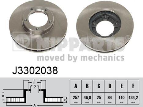 Nipparts J3302038 - Тормозной диск autosila-amz.com