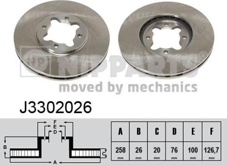 Nipparts J3302026 - Тормозной диск autosila-amz.com