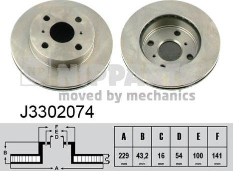 Nipparts J3302074 - Тормозной диск autosila-amz.com