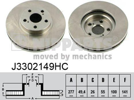 Nipparts J3302149HC - Тормозной диск autosila-amz.com