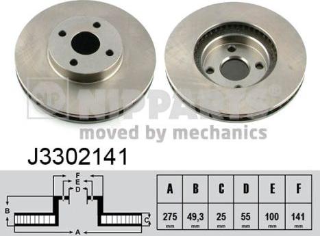 Nipparts J3302141 - Тормозной диск autosila-amz.com