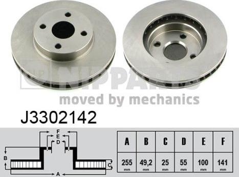 Nipparts J3302142 - Тормозной диск autosila-amz.com