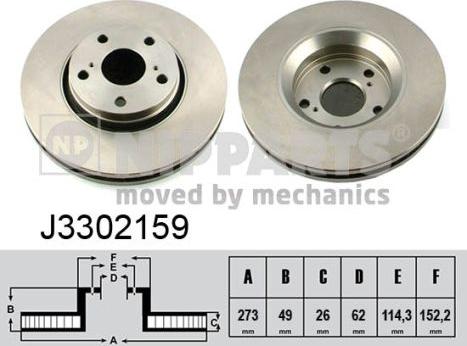 Nipparts J3302159 - Тормозной диск autosila-amz.com