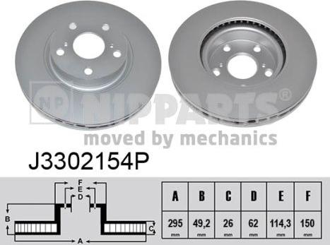 Nipparts J3302154P - Brake disc autosila-amz.com