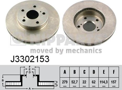 Nipparts J3302153 - Тормозной диск autosila-amz.com