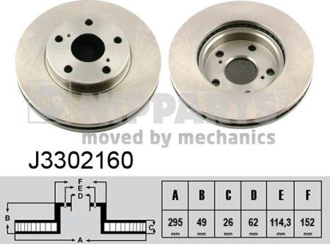 Nipparts J3302160 - Тормозной диск autosila-amz.com