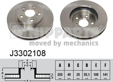 Nipparts J3302108 - Тормозной диск autosila-amz.com