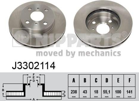 Nipparts J3302114 - Тормозной диск autosila-amz.com