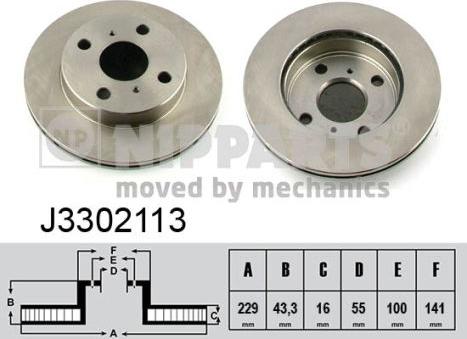 Nipparts J3302113 - Тормозной диск autosila-amz.com