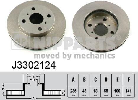 Nipparts J3302124 - Тормозной диск autosila-amz.com