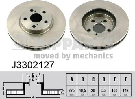 Nipparts J3302127 - Тормозной диск autosila-amz.com