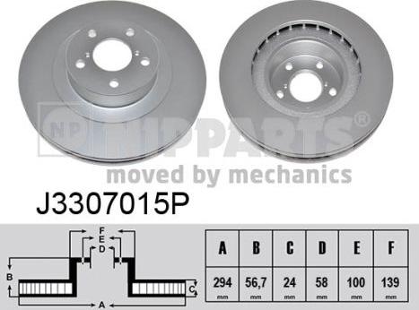 Nipparts J3307015P - Тормозной диск autosila-amz.com