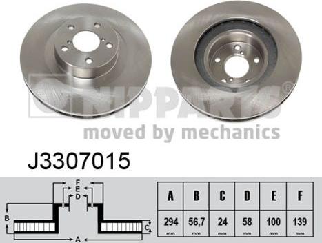 Nipparts J3307015 - Тормозной диск autosila-amz.com