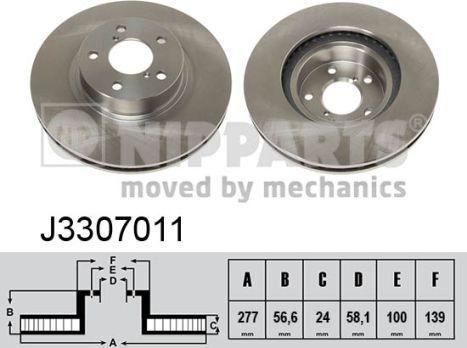 Nipparts J3307011 - Тормозной диск autosila-amz.com