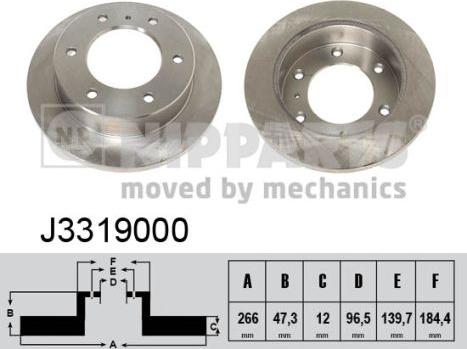 Nipparts J3319000 - Тормозной диск autosila-amz.com