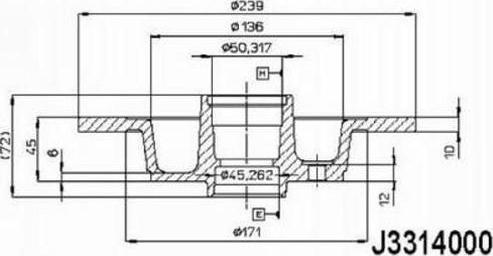 Nipparts J3314000 - Тормозной диск autosila-amz.com