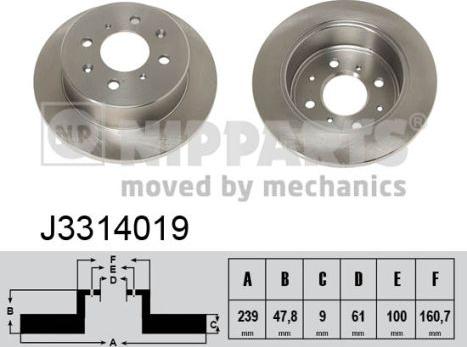 Nipparts J3314019 - Тормозной диск autosila-amz.com