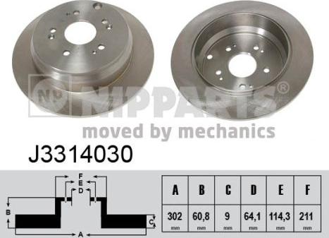 Nipparts J3314030 - Тормозной диск autosila-amz.com