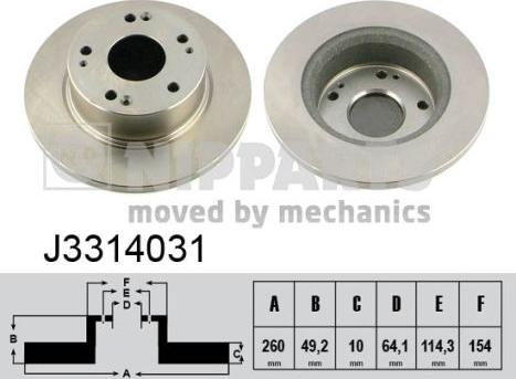 Nipparts J3314031 - Тормозной диск autosila-amz.com