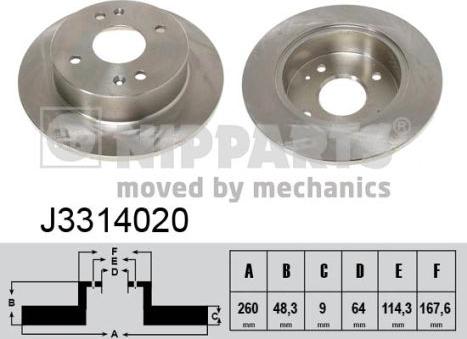 Nipparts J3314020 - Тормозной диск autosila-amz.com