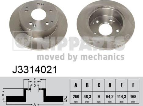 Nipparts J3314021 - Тормозной диск autosila-amz.com