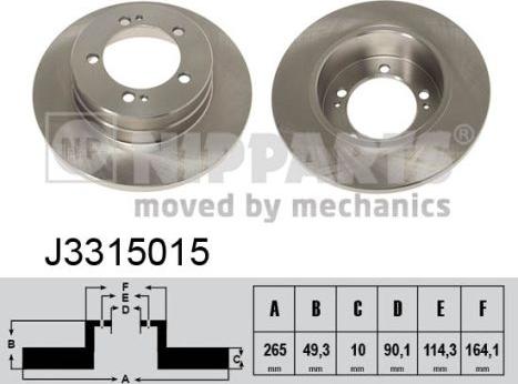 Nipparts J3315015 - Тормозной диск autosila-amz.com