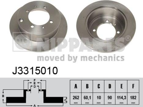 Nipparts J3315010 - Тормозной диск autosila-amz.com