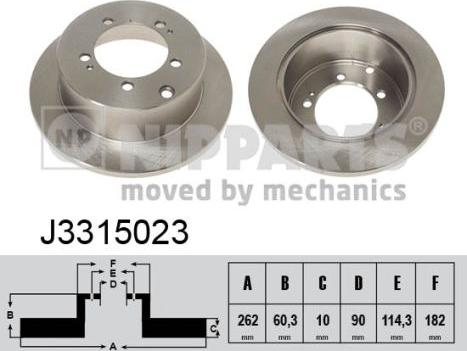 Nipparts J3315023 - Тормозной диск autosila-amz.com