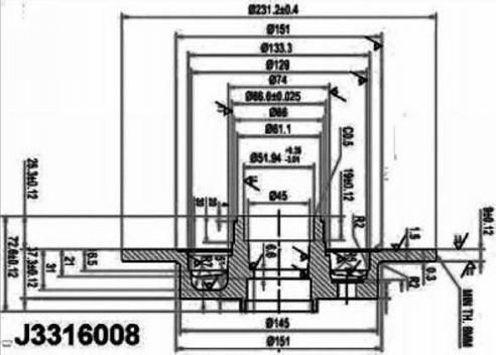 Nipparts J3316008 - Тормозной диск autosila-amz.com