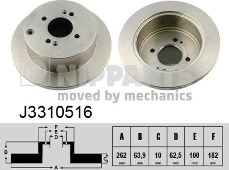 Nipparts J3310516 - Тормозной диск autosila-amz.com