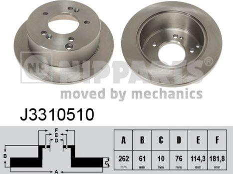 Nipparts J3310510 - Тормозной диск autosila-amz.com